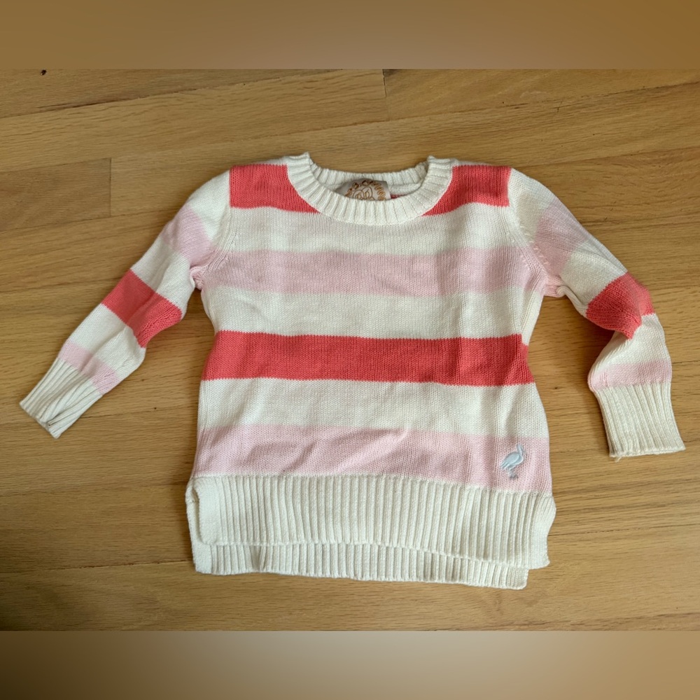 The Beaufort Bonnet Company Pink and White Striped Sweater